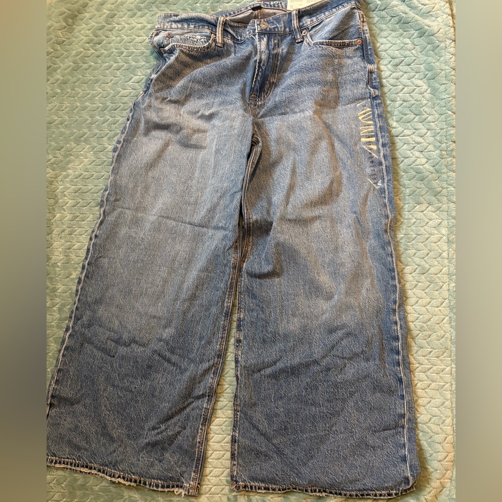 American Eagle Outfitters Blue Flare & Wide Leg Jeans